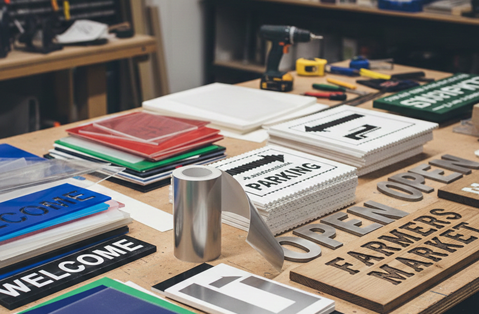 Acrylic signage at a sign shop - custom signs and professional fabrication